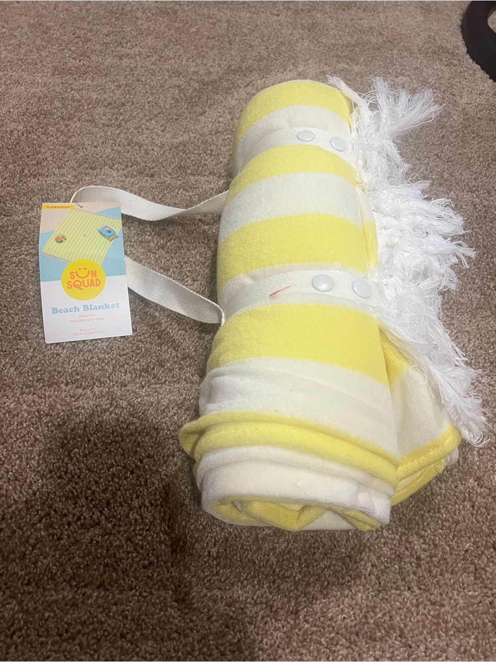 2 Person Beach Blanket Yellow - Sun Squad